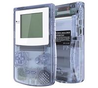 eXtremeRate Coque Série Transparente avec Boutons pour Gameboy Color GBC, Compatible avec GBC OSD IPS & Regular IPS & Standard LCD, Console et Écran Non Inclus-Bleu Glacier Transparent