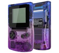 eXtremeRate Coque Série Transparente avec Boutons pour Gameboy Color GBC, Compatible avec GBC OSD IPS & Regular IPS & Standard LCD, Console et Écran Non Inclus-Transparent Dégradé Bleu-Violet