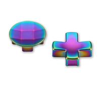 eXtremeRate D-Pad Bouton en Métal Magnétique pour Xbox One Elite/Elite Series 2/Elite 2 Core Manette, D-Pad Bouton 2 pcs Bleu et Violet et l'arc-en-Ciel