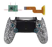 eXtremeRate Dawn 2.0 Remap Kit avec Trigger Stop pour ps4 Manette JDM-040/050/055, Coque Arrière Modifiée pour ps4 Controller, avec 2 Palettes Boutons, Texturé Blanc