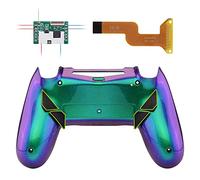 eXtremeRate Dawn Remap Kit pour ps4 Manette JDM-040/050/055, Coque Arrière Modifiée avec 4 Palettes Boutons pour ps4 Controller, Caméléon Violet Vert