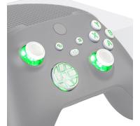 eXtremeRate DTF LED Kit pour Xbox Series X/S Manette, Boutons Lumineux de Remplacement pour Xbox Series X/S Manette, Bouton D-Pad ABXY Colorés, Boutons Symboles Classiques Blanc