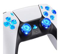 eXtremeRate DTF V3 LED Kit pour ps5 Manette,Lumineux Boutons pour ps5 Manette BDM-030/040/050/060,D-Pad Thumbstick Share Option Home Face,7 Couleurs 9 Modes - Transparant