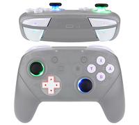 eXtremeRate DTFS LED Kit pour nintendo Switch Pro Manette, Boutons Lumineuses pour Manette Switch Pro Sticks Dpad ABXY ZR ZL L R Bouton Blanc, 9 Modes de Couleurs 6 Zones DIY Option