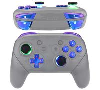 eXtremeRate DTFS LED Kit pour Nintendo Switch Pro Manette, Boutons Lumineuses pour Manette Switch Pro Sticks Dpad ABXY ZR ZL L R Bouton Violet Bleu, 9 Modes de Couleurs 6 Zones DIY Option