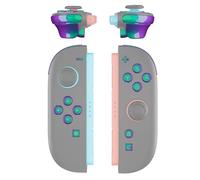 eXtremeRate Ensemble Complet de Boutons pour Switch Joycon 2 Accessoires -Touches Directionnelles ABXY/D-Pad/Boutons + - C Home Capture Release/Gâchettes L R ZL ZR, Caméléon Violet Vert