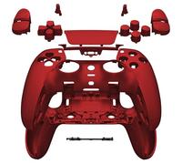 eXtremeRate Ensemble Complet de Coques avec Boutons et pavé Tactile Compatible avec Manette PS5 Edge, Garniture décorative de Rechange Rouge écarlate Compatible avec Manette PS5 Edge