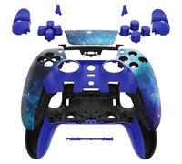 eXtremeRate Ensemble Complet de Coques avec Boutons et pavé Tactile Compatible avec Manette PS5 Edge, nébuleuse Bleue de Rechange, plaques Avant et arrière compatibles avec Manette PS5 Edge