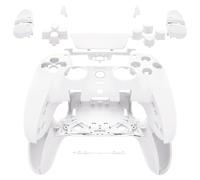 eXtremeRate Ensemble Complet de Coques avec Boutons et pavé Tactile Compatible avec Manette PS5 Edge, Garniture décorative Blanche, plaques Avant et arrière compatibles avec Manette PS5 Edge