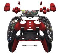 eXtremeRate Ensemble Complet de Coques avec Boutons et pavé Tactile Compatible avec Manette PS5 Edge, Garniture décorative de Rechange effrayante Compatible avec Manette PS5 Edge