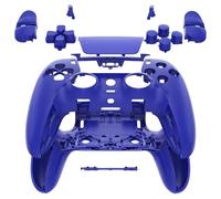 eXtremeRate Ensemble complet de coques avec boutons et pavé tactile compatible avec manette PS5 Edge, garniture décorative de rechange bleue, plaques avant et arrière compatibles avec manette PS5 Edge