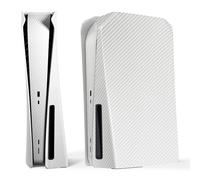 eXtremeRate eXcover Façades pour ps5 Console, Coque de Remplacement pour ps5 Console Disc Edition, Plaque Avant Arrière pour ps5 Console Disc Edition, Blanc Argenté