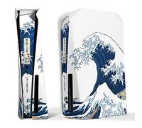 eXtremeRate eXcover Façades pour ps5 Console, Coque de Remplacement pour ps5 Console Disc Edition, Plaque Avant Arrière pour ps5 Console Disc Edition, La Grande Vague de Kanagawa