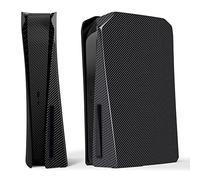 eXtremeRate eXcover Façades pour ps5 Console, Coque de Remplacement pour ps5 Console Disc Edition, Plaque Avant Arrière pour ps5 Console Disc Edition, Fibre de Carbone Graphite