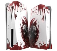 eXtremeRate eXcover Façades pour ps5 Console, Coque de Remplacement pour ps5 Console Disc Edition, Plaque Avant Arrière pour ps5 Console Disc Edition, Zombie de Sang