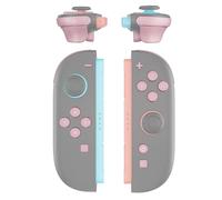 eXtremeRate Kit Complet de Boutons de Remplacement DIY pour Switch Joycon 2 Accessoires - Touches Directionnelles ABXY/D-Pad/Boutons + - C Home Capture Release/Gâchettes L R ZL ZR,Rose