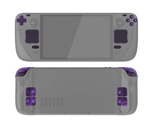 eXtremeRate Kit de Boutons Remplacement pour Steam Deck OLED Console,Boutons Gâchette Pavé Tactile ABXY D-Pad pour Steam Deck OLED avec Outils-Violet Transparent