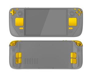 eXtremeRate Kit de Boutons Remplacement pour Steam Deck OLED Console,Boutons Gâchette pour Steam Deck OLED,Boutons Pavé Tactile et ABXY D-Pad pour Steam Deck OLED avec Outils-Chromé Doré