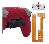 eXtremeRate Kit de remappage programmable en métal RISE4 pour Manette PS5 BDM-030/040/050, Carte de remappage et poignée en Caoutchouc, Plaque arrière et palettes arrière en métal pour PS5 - Rouge