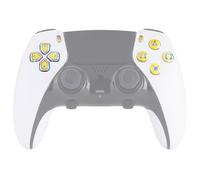 eXtremeRate LED Boutons pour ps5 Edge Manette,Face Buttons pour ps5 Edge Controller,Touche Lumineuse Multicolore avec 7 Couleurs 9 Effets-Chromé Doré Symboles Classiques