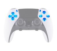 eXtremeRate LED Boutons pour ps5 Edge Manette,Face Buttons pour ps5 Edge Controller,Touche Lumineuse Multicolore avec 7 Couleurs 9 Effets-Transparent Clair
