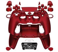 eXtremeRate Luna Coque Complet Boutons Touchpad Cover pour ps5 Manette BDM-030/040/050,Étui de Replacement,Custom Replacement Top Bottom Couvercle Shell pour ps5 Controller,Rouge Écarlate