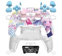 eXtremeRate Luna Coque Complet Boutons Touchpad Cover pour ps5 Manette BDM-030/040/050,Étui de Replacement,Custom Replacement Top Bottom Couvercle Shell pour ps5 Controller,MeWoow