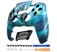 eXtremeRate Luna Coque de Remplacement pour ps5 Manette BDM-010/020/030/040/050, Façade Redessinée avec Pavé Tactile - Magie de la Lame Aérienne