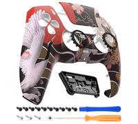 eXtremeRate Luna Coque Manette pour ps5 BDM-010/020/030/040/050,Façade pour ps5 Controller avec Pavé Tactile-Tigre & Grue