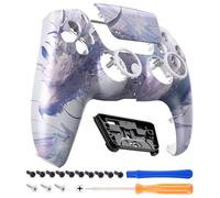 eXtremeRate Luna Coque Manette pour ps5 BDM-010/020/030/040/050,Façade pour ps5 Controller avec Pavé Tactile-Crystal Dragon