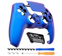 eXtremeRate Luna Coque pour ps5 Manette BDM-010/020/030/040/050,Façade Redessinée Remplacement avec Pavé Tactile pour ps5 Manette-Caméléon Violet Bleu