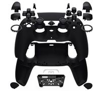 eXtremeRate Luna Coque Redessinée Complet Boutons Touchpad Cover pour ps5 Manette BDM-030/040/050,Étui de Replacement,Custom Replacement Top Bottom Couvercle Shell pour ps5 Controller,Noir