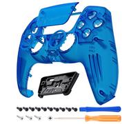 eXtremeRate Luna Coque Redessinée pour ps5 Manette BDM-010/020/030/040/050, Façade de Replacement Pavé Tactile Anneaux Boutons, Coque Shell Cover Pad pour ps5 Controller,Bleu Clair