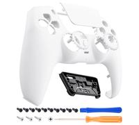eXtremeRate Luna Coque Redessinée pour ps5 Manette, Coque de Remplacement pour ps5 Manette BDM-010/020/030/040, Façade avec Pavé Tactile pour ps5 Manette, Blanche Pur
