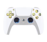 eXtremeRate Multi-Couleurs Lumineux Boutons pour ps5 Manette BDM-030/040/050, D-Pad Thumbstick Share Option Home Face 7 Couleurs 9 Modes, DTF V3 LED Kit pour ps5 Manette, Chromé Doré