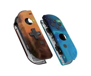eXtremeRate Orange Star Universe - Boîtier de Manette Portable (Version D-Pad) avec Boutons complets, à Assembler soi-même pour Nintendo Switch Joycon & Switch OLED Joy Con