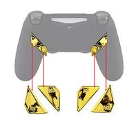 eXtremeRate Palettes Boutons de Remplacement pour ps4 Manette Dawn Remap Kit, Boutons Arrière K1 K2 K3 K4 pour ps4 Controller, Chromé Doré
