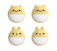 eXtremeRate PlayVital Capuchon Joystick pour Switch/OLED Joycon Cover de Stick,Thumb Grip Caps pour Nintendo Switch Lite,Prise de Pouce-Jaune Crème,Lapin&Écureuil