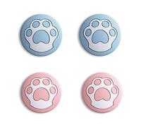 eXtremeRate PlayVital Capuchon Protection pour Switch Joystick Caps de Stick Analogique,Thumbsticks Grip Cover pour Nintendo Switch OLED/Lite-Rouge Pâle,Patte de Chat