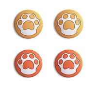 eXtremeRate PlayVital Capuchon Protection pour Switch Joystick Caps de Stick Analogique,Thumbsticks Grip Cover pour Nintendo Switch OLED/Lite-Orange,Patte de Chat