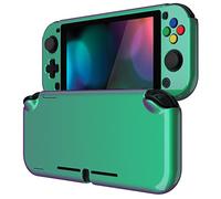 eXtremeRate PlayVital Coque de Protection pour Nintendo Switch Lite | avec Capuchon Joystick pour Nintendo Switch Lite et Cover Boutons & Protecteur d'Écran Verre Trempé-Caméléon Violet Vert