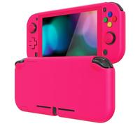 eXtremeRate PlayVital Coque de Protection pour Nintendo Switch Lite | avec Capuchon Joystick pour Nintendo Switch Lite et Cover Boutons & Protecteur d'Écran Verre Trempé-Rose Brillant