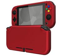 eXtremeRate PlayVital Coque de Protection pour Nintendo Switch Lite | avec Capuchon Joystick pour Nintendo Switch Lite et Cover Boutons & Protecteur d'Écran Verre Trempé-Rouge Écarlate