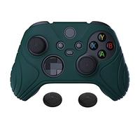eXtremeRate PlayVital Coque Manette pour Xbox Series X/S Housse Protection pour Xbox Series X Accessoires Controller avec Capuchon Joystick Caps Grip Cover Silicone-Vert,Édition Samouraï