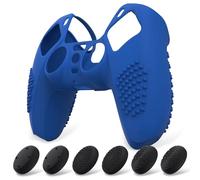 eXtremeRate PlayVital Coque pour ps5 Protection Manette Grip-Azuré | Housse Silicone pour ps5 Controller Cover Skin avec Capuchon Joystick,Édition Cloutée 3D