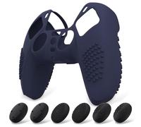 eXtremeRate PlayVital Coque pour ps5 Protection Manette Grip-Bleu | Housse Silicone pour ps5 Controller Cover Skin avec Capuchon Joystick,Édition Cloutée 3D