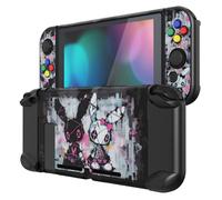 eXtremeRate PlayVital Coque pour Switch,Coque Protection pour Nintendo Switch Console Étuis avec Capuchon Bouton-Lapin Punk Mignon