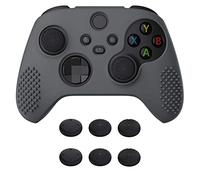 eXtremeRate PlayVital Coque pour Xbox Series X Manette,Housse Protection Silicone avec Capuchon Joystick pour Xbox Series X/S Controller Skin Accessoires-Gris,Édition Cloutée 3D