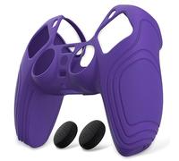 eXtremeRate PlayVital Coque Protection pour ps5 Manette,Édition Samouraï | Housse Silicone avec Capuchon pour ps5 Joystick Controller Cover Skin Antidérapante,Violet