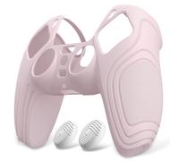 eXtremeRate PlayVital Coque Protection pour ps5 Manette,Housse Silicone avec Capuchon pour ps5 Joystick Controller Cover Skin Antidérapante,Édition Samouraï-Rose